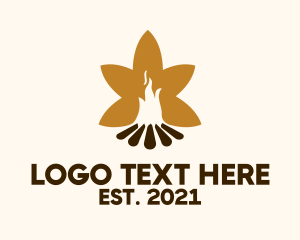 Camping - Leaf Camp Bonfire logo design