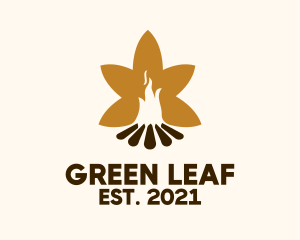 Leaf Camp Bonfire  logo design