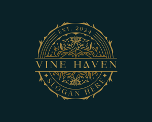 Vine Ornament Botanical logo design