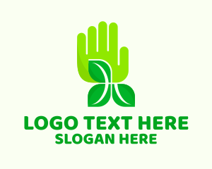 Vegan - Agriculture Gardening Hand logo design