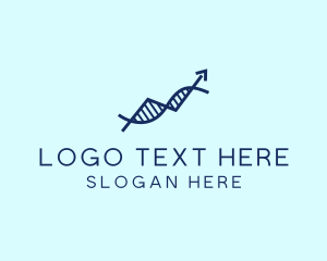 Genetic Chain - Blue Arrow DNA logo design