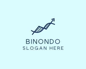 Genetic Code - Blue Arrow DNA logo design