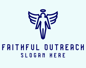 Evangelize - Angel Faith Wings logo design