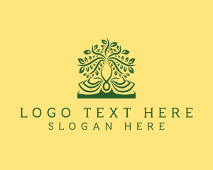 Leaves - Book Learning Tree logo design