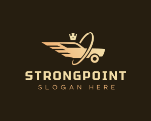 Car Services - Winged Car Crown Ring logo design