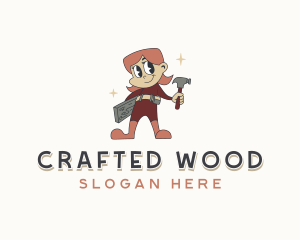 Woman Carpenter Construction logo design