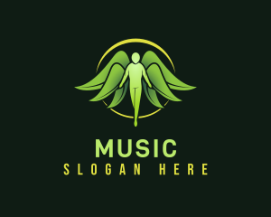 Exercise - Yoga Leaf Wings logo design