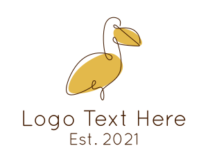 Pelican - Monoline Dodo Bird logo design