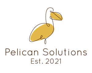 Pelican - Monoline Dodo Bird logo design