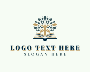 Library - Literature Learning Tree logo design