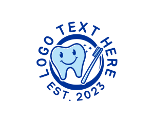 Toothbrush - Happy Teeth Dentistry logo design
