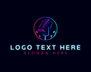 Broadcast - Elegant Broadcast Microphone logo design