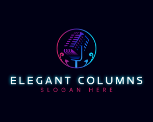 Elegant Broadcast Microphone logo design