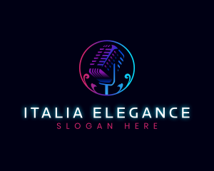 Elegant Broadcast Microphone logo design