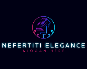 Elegant Broadcast Microphone logo design