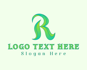 Biology - Eco Leaf Letter R logo design
