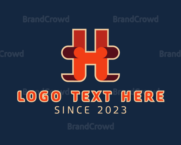 Retro Interior Design Letter H Logo
