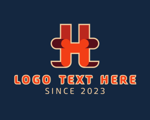 Retro Interior Design Letter H logo design