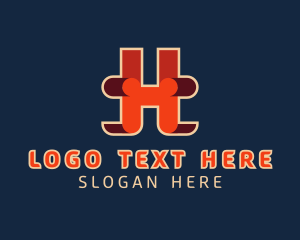 Retro Interior Design Letter H Logo