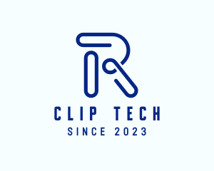 Clip - Office Clip Monoline Letter R logo design