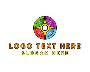 Colorful Rainbow Circle Wheel logo design