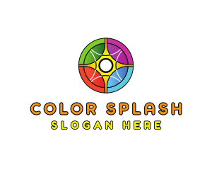 Colorful Rainbow Circle Wheel logo design