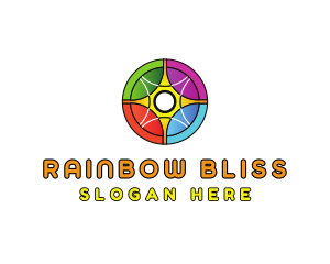 Colorful Rainbow Circle Wheel logo design