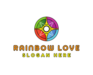 Colorful Rainbow Circle Wheel logo design