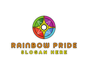 Colorful Rainbow Circle Wheel logo design