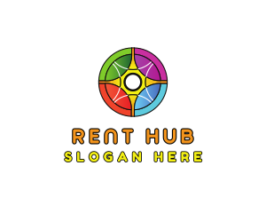 Colorful Rainbow Circle Wheel logo design