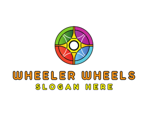 Rainbow Circle Wheel logo design