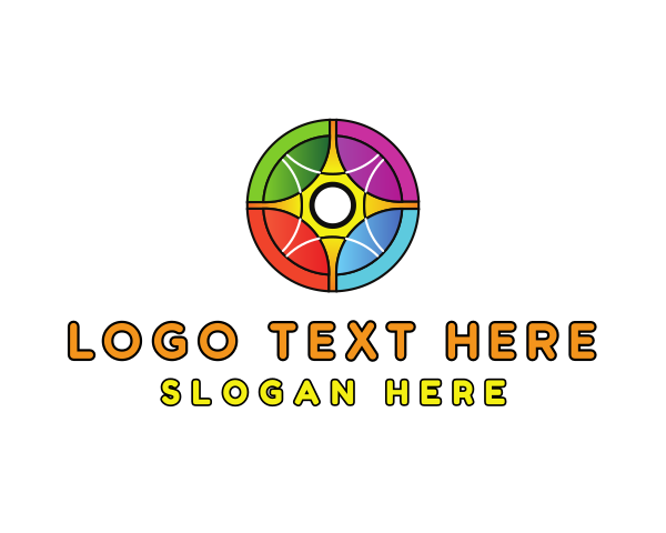 Hub - Colorful Rainbow Circle Wheel logo design