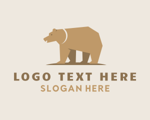 Expensive - Gold Bear Animal logo design