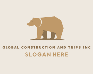 Gold Bear Animal Logo