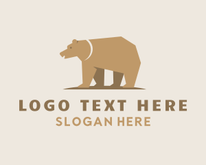 Gold Bear Animal Logo