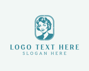 Cloche Hat - Woman Salon Beauty logo design