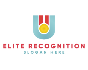 Recognition - Winner Medal Letter U logo design