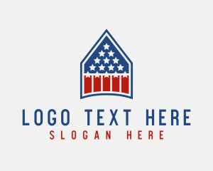 America - Patriotic House Residence logo design