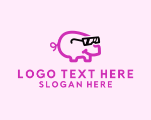 Piglet - Cool Pig Sunglasses logo design