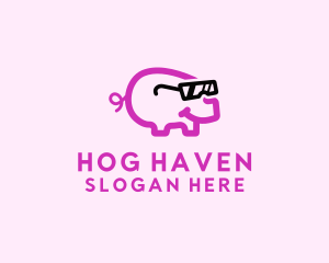 Hog - Cool Pig Sunglasses logo design