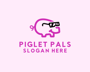 Piglet - Cool Pig Sunglasses logo design