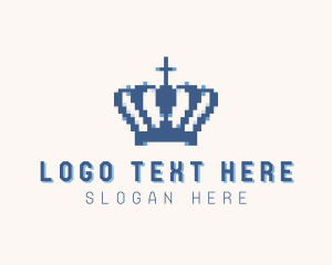 Pixelated - Tiara Crown Pixel logo design