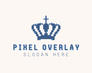 Tiara Crown Pixel logo design