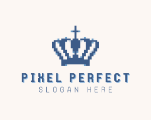 Tiara Crown Pixel logo design