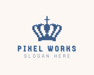 Pixel - Tiara Crown Pixel logo design