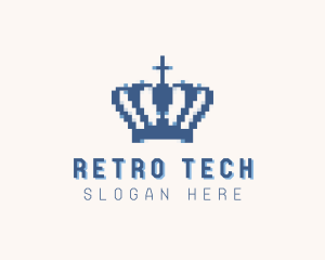 Tiara Crown Pixel logo design