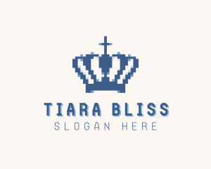 Tiara Crown Pixel logo design
