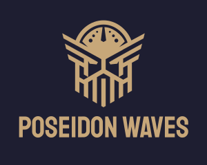Poseidon - Golden Mythology God logo design
