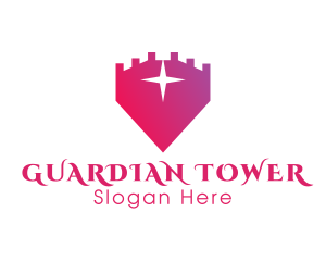 Gradient Castle Shield logo design