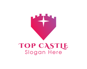 Gradient Castle Shield logo design